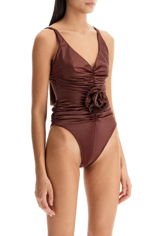 Magda Butrym Ruffled One-Piece Swimsuit With Sexy Cutout Swimsuit