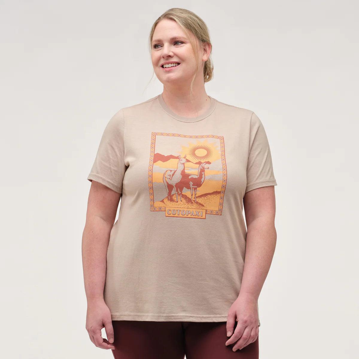 Cotopaxi Women’s Llama Organic T-Shirt-- Mesh Blend Leather Blend Suede Blend