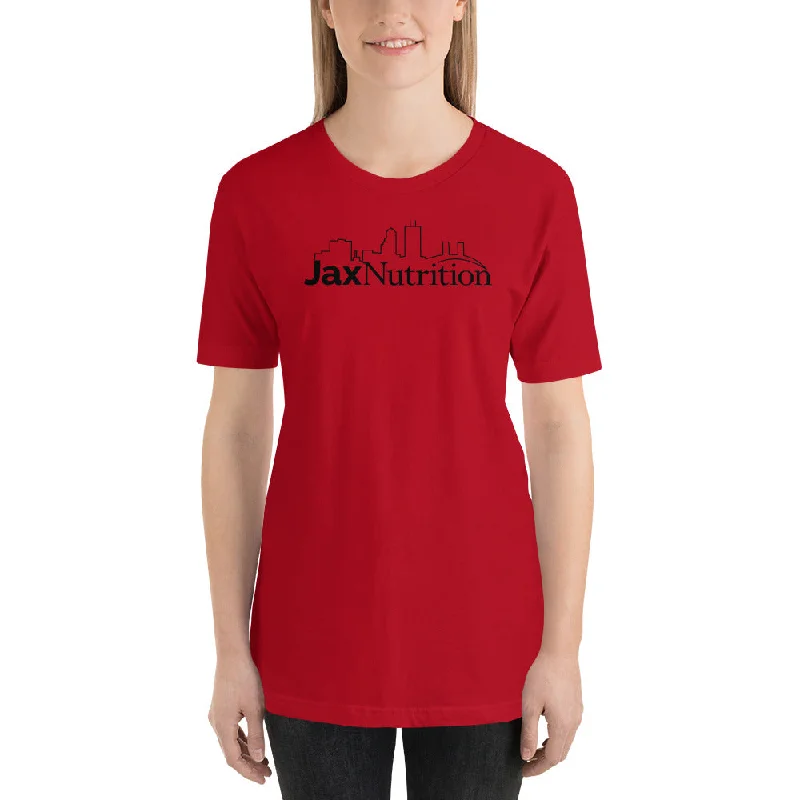Jax Nutrition Black Logo Short-Sleeve Unisex Premium T-Shirt (Bella + Canvas 3001)-- Chenille Brocade Lace