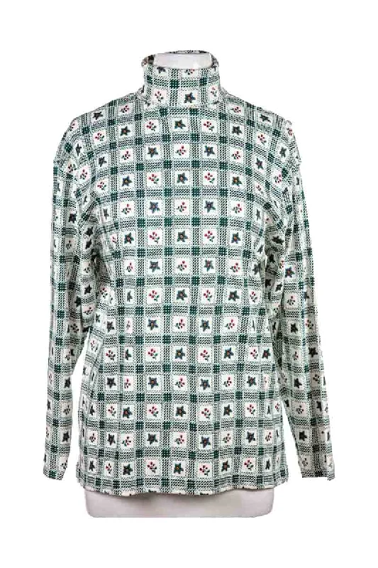 Vintage 90s Bushwacker Shirt-- Houndstooth Herringbone Solid