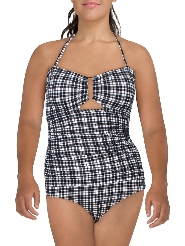 Womens Nylon One-Piece Swimsuit Shiny One-Piece Swimsuit