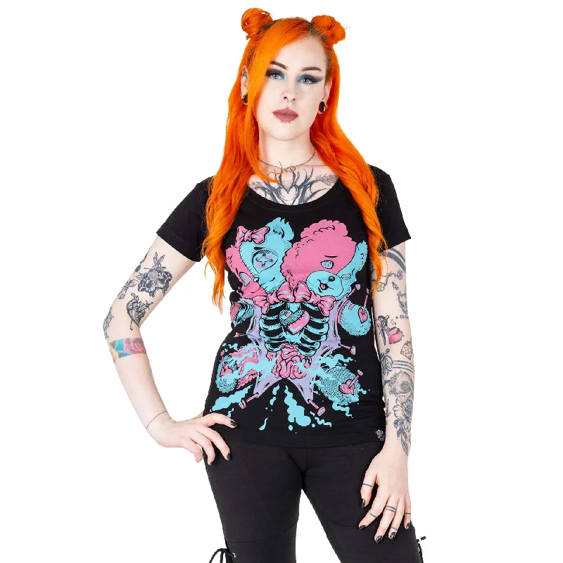 VOODOO BEAR T SHIRT - PINK/BLUE-- Cozy Warm Stylish