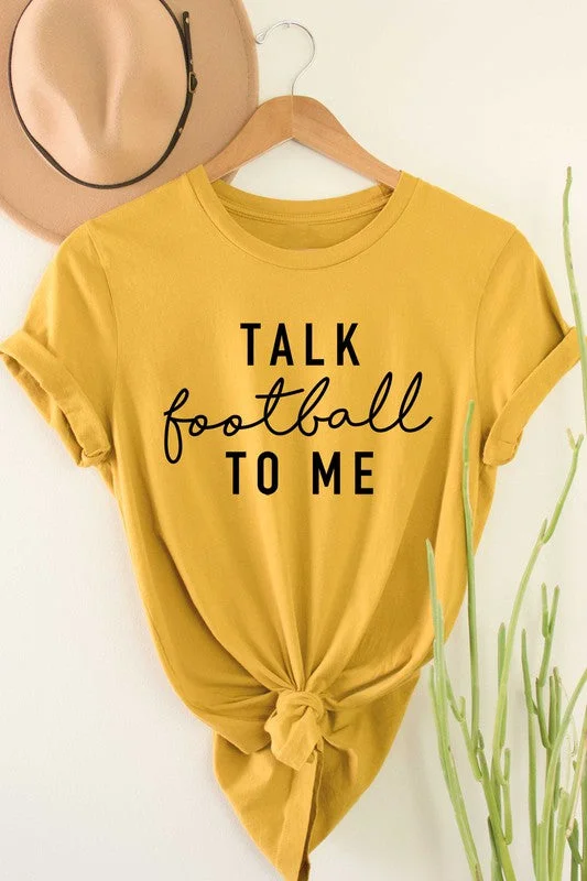 Talk Football To Me Mustard Graphic T-Shirt-- Real Fur Shearling Chenille