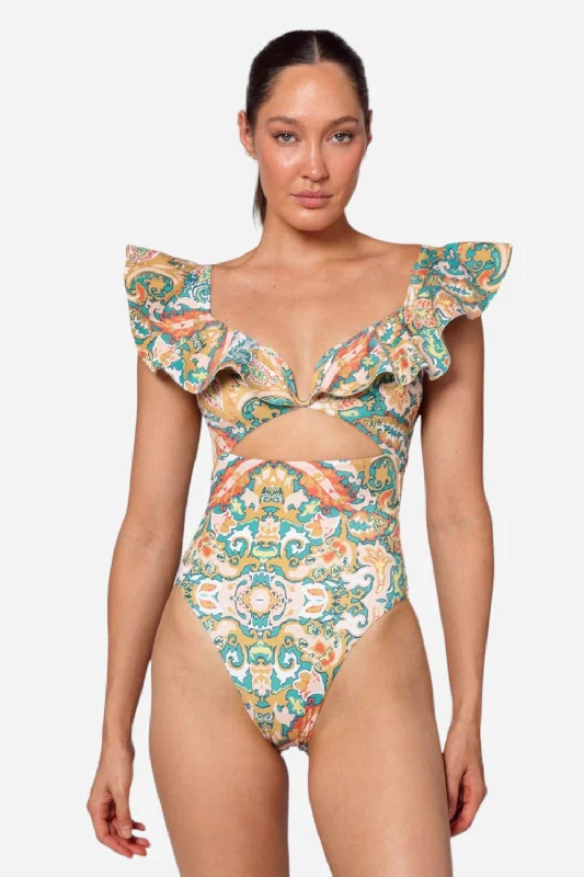 Cleobella Harlow One Piece Swimsuit in Las Palmas Playful Pattern Swimsuit