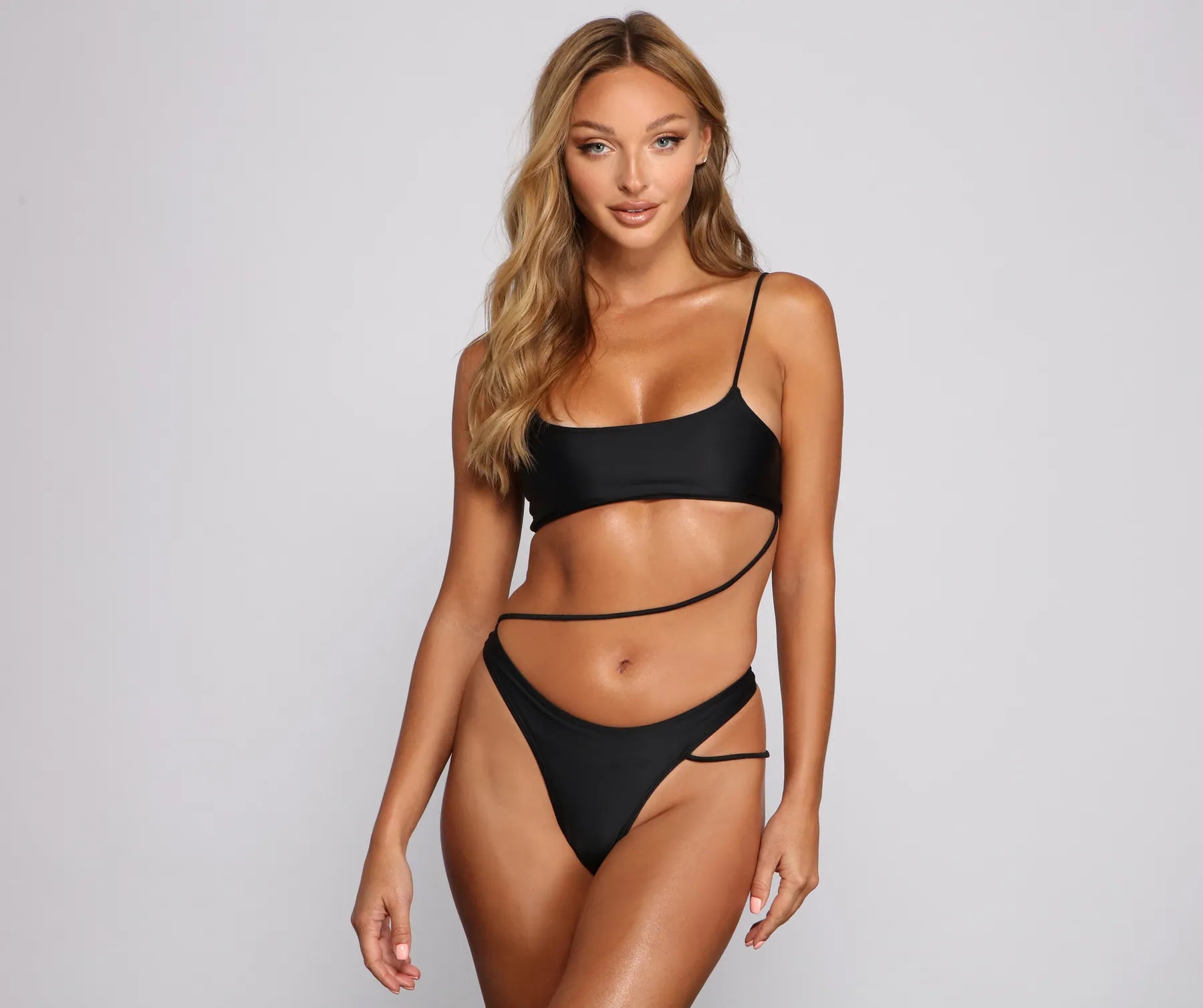 All The Drama Cutout One Piece Swimsuit Mesh Detail Bikini