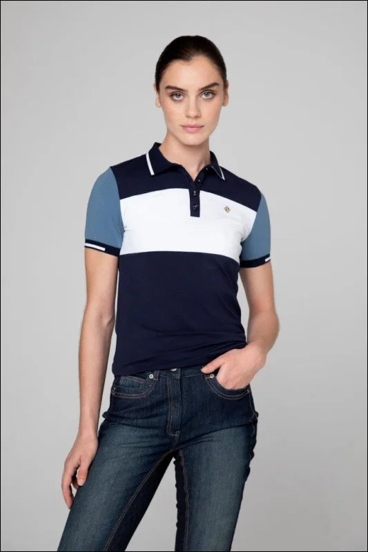 Tesoro Vita Pelosa Polo Shirt - Navy/White-- Front Pockets Side Pockets Patch Pockets