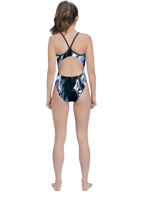 Moonstruck Women’s Active Back Thin Strap Swimsuit Flirty Ruffle Swimsuit
