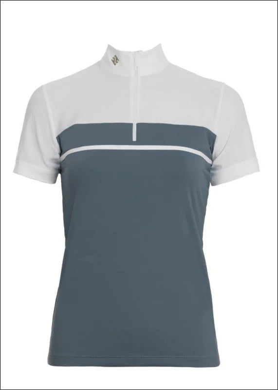 Tesoro Vita Alghero Competition Shirt With Zip-- V-Neck T-Shirt Long Sleeve Cotton