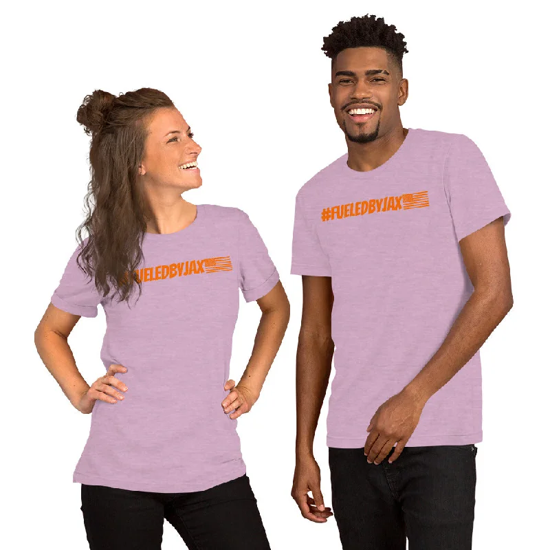 Jax Nutrition Orange #fueledbyjax Short-Sleeve Unisex Premium T-Shirt (Bella + Canvas 3001)-- Fashionable Trendy Casual