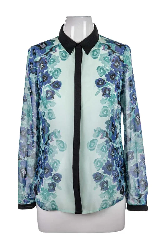 Lauren Conrad Shirt-- Asymmetrical Pockets Print