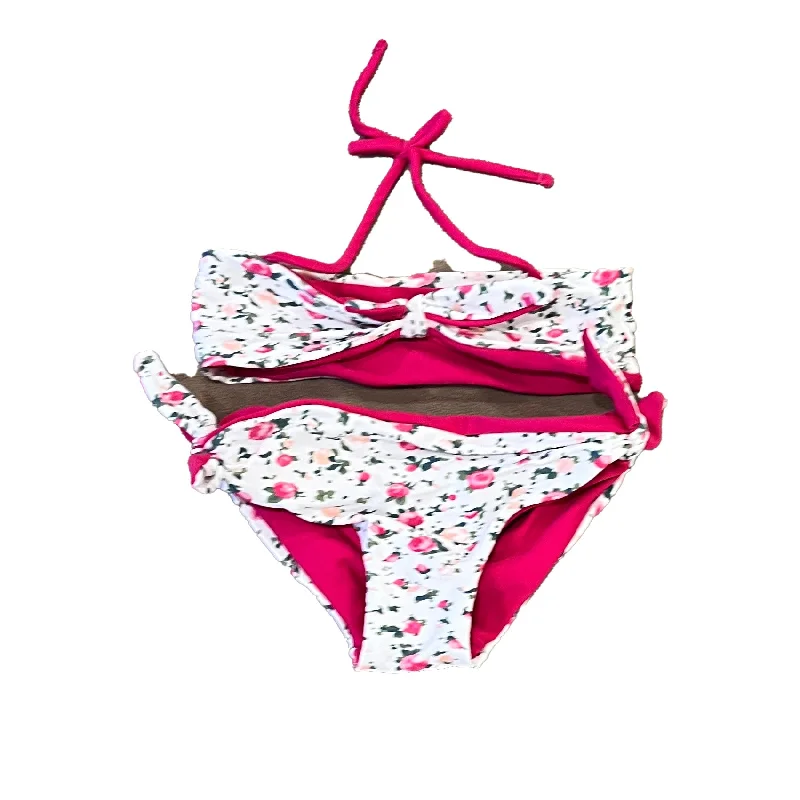 Dolce & Gabbana Girls Pink Floral 2-piece Swimsuit Elegant Ruffle Swimsuit