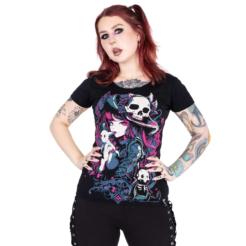 BUNNY WITCH T SHIRT - BLACK-- Jersey Fabric Tulle Fabric Batik Fabric