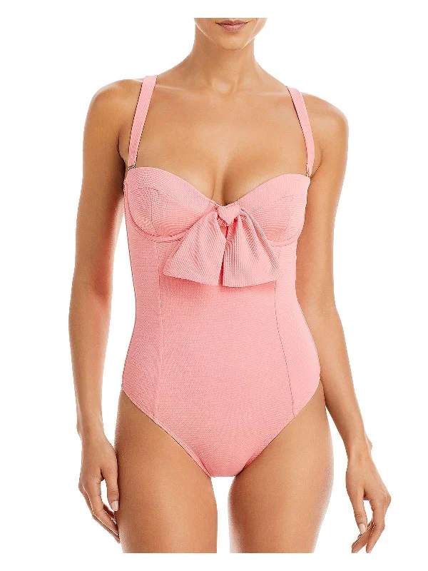 Clara Womens Underwire Strapless One-Piece Swimsuit Soft Beachwear Set