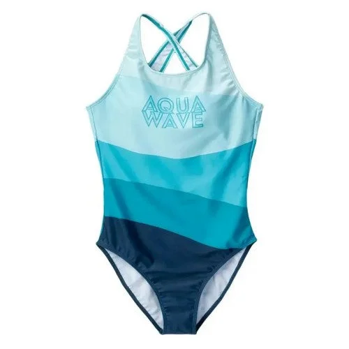 Aquawave Womens/Ladies Salava Wave Pattern One Piece Swimsuit Ruched Swimwear Set