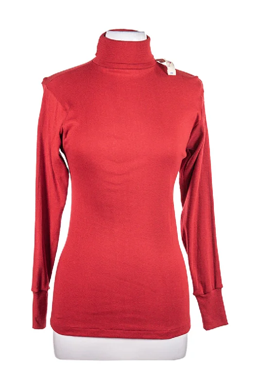 Vintage 70s Shirt-- Collared Crew Neck Turtle Neck