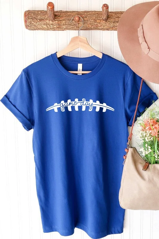 Blue Gameday Graphic T-Shirt-- Mesh Blend Leather Blend Suede Blend