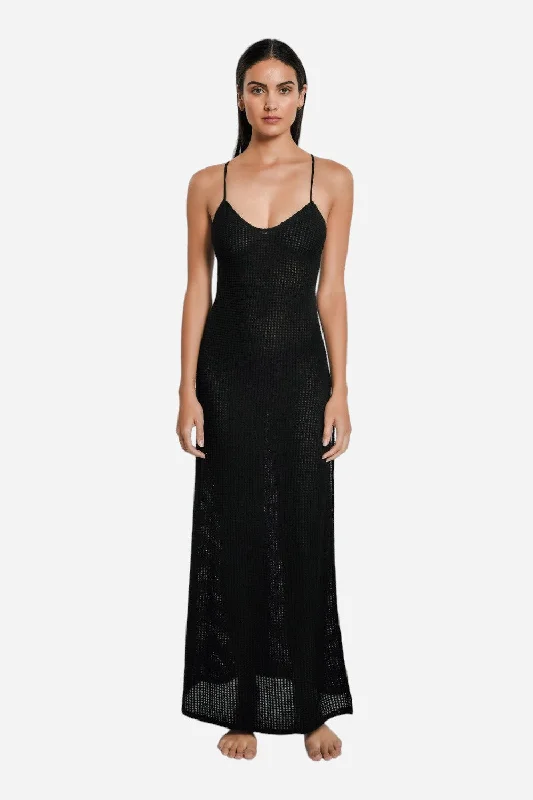 Peixoto Arya Swimsuit Coverup in Black Knit Chic Beach Cover-Up