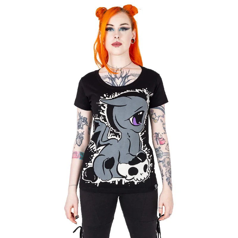UNICORN SPLATTER T SHIRT - BLACK-- Fashionable Trendy Casual