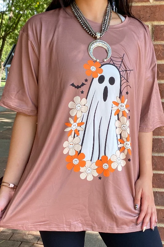 DLH13523 GHOST HALLOWEEN SHIRT,FALL SEASON-- Sequined Glittery Shiny