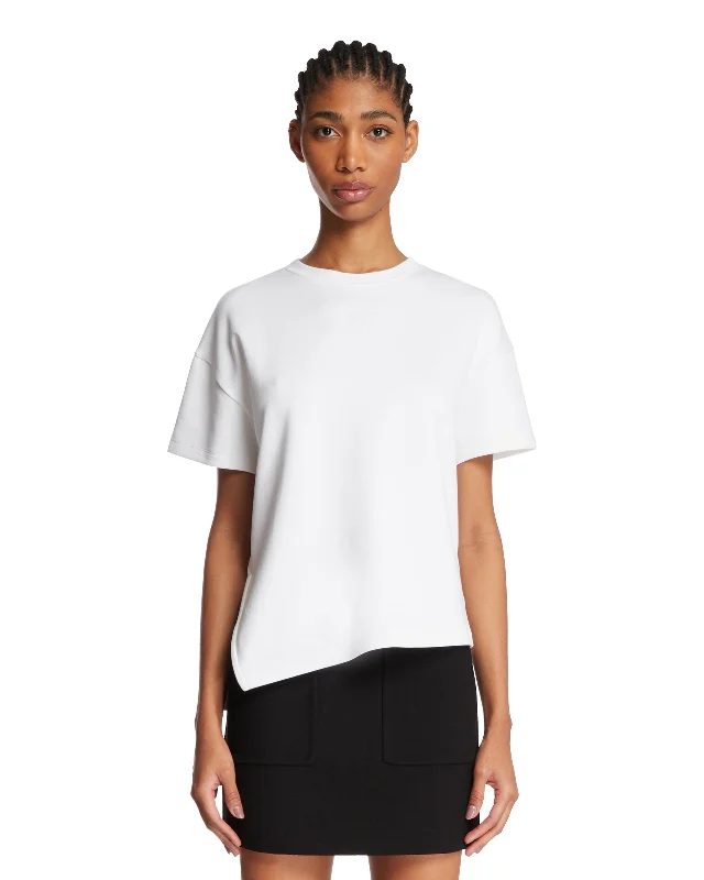 T-Shirt Asimmetrica Bianca-- Oversized T-Shirt Spandex breathable