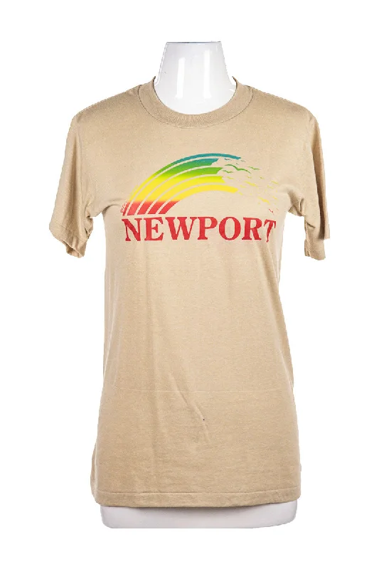 Vintage 1980's 'Newport' T-Shirt-- Houndstooth Herringbone Solid