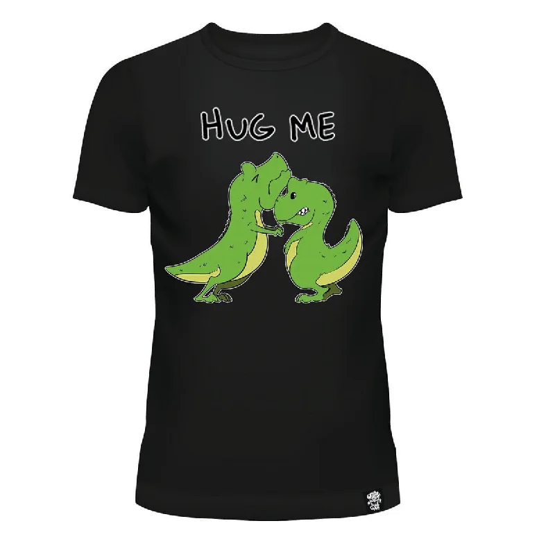 DINO HUG ME T SHIRT - BLACK/GREEN-- Seamless Knitted Crochet