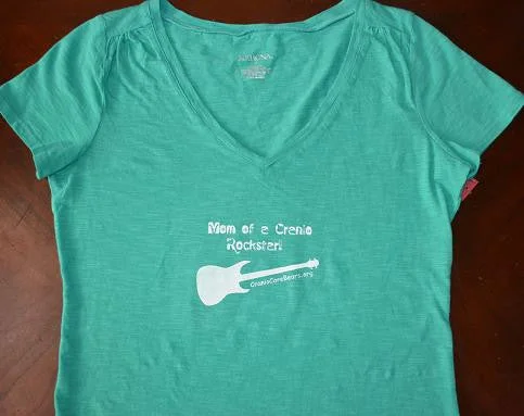 SALE-Mom of a Cranio Rockstar T-Shirt-- Hooded Caped Shawl Collar