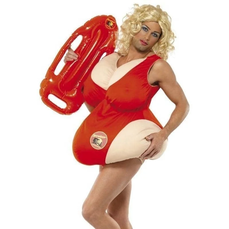 Baywatch Costume Adult Padded Red Swimsuit Quick-Dry Tankini