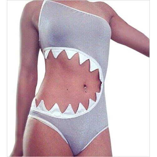 Shark's Mouth Swimsuit High-Waist Bikini Set