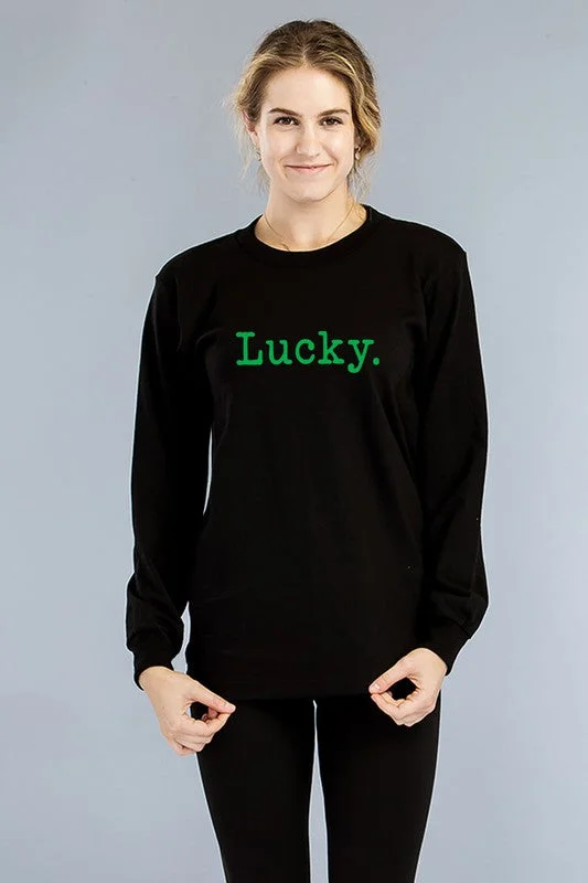 Lucky Go Lucky Plus Long Sleeve Shirt-- Knit Fabric Woven Fabric Fleece Fabric