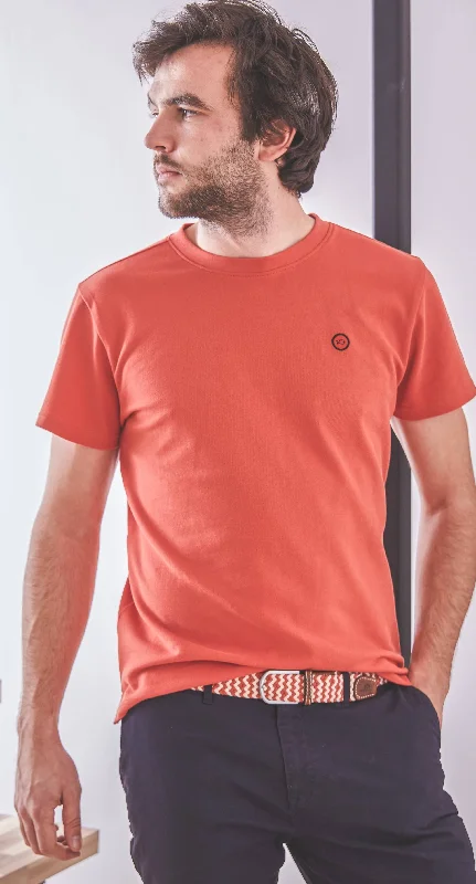 Men's Organic Cotton Knitted T-shirt-- Handmade Hand-knitted Hand-woven