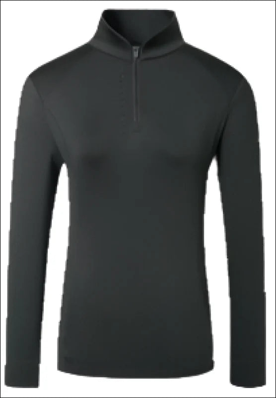 Covalliero Women's 1/4 Zip Active Shirt -Black-- Polka Dot Checkered Tartan