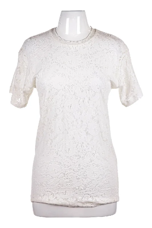 Lace T-Shirt-- Collared Crew Neck Turtle Neck