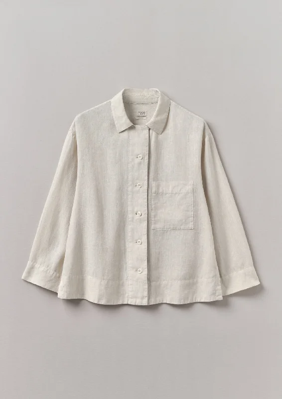 Garment Dyed Linen Shirt | Oat-- Mesh Blend Leather Blend Suede Blend