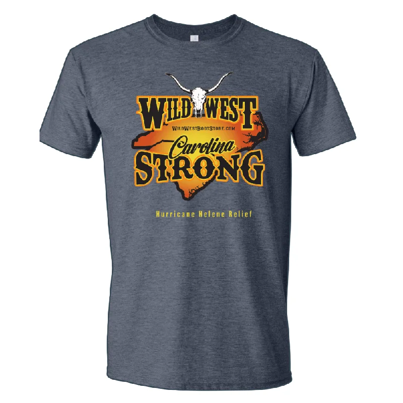 Wild West Hurricane Helene Disaster Relief T-Shirt-- Notch Collar Peter Pan Collar Cowl Neck