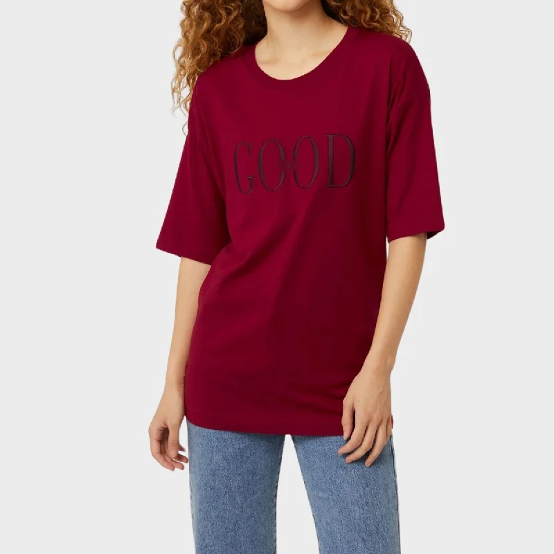 Ladies Good Vibes T-Shirt-- Embroidered Appliqued Beaded
