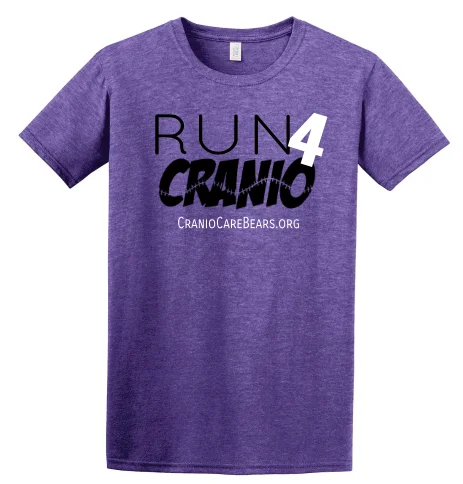 SALE-Run4Cranio 5K Run T-Shirt-- Notch Collar Peter Pan Collar Cowl Neck