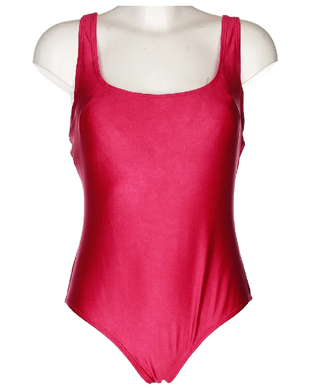 90's Pink One Piece Swimsuit - L Stylish Cover-Up Set