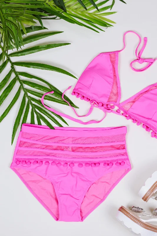 Sweet Paradise Pink Two Piece Swimsuit Strapless Swimsuit Top