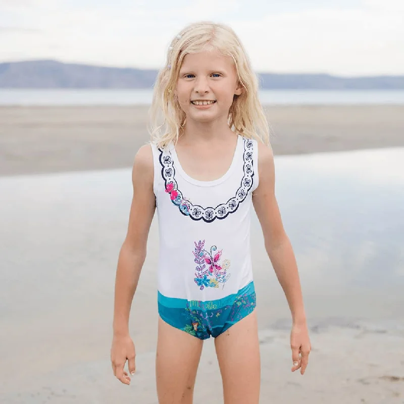 Magical Family One Piece Swimsuit Mesh Panel Swimwear