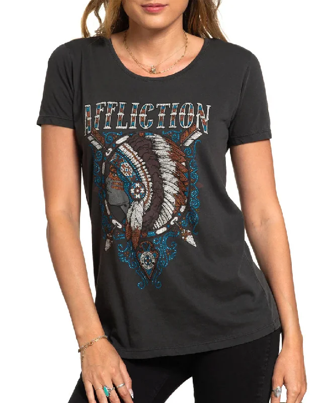 Women's Pechanga Lace Up T-Shirt-- Spandex Blend Rayon Blend Denim Blend