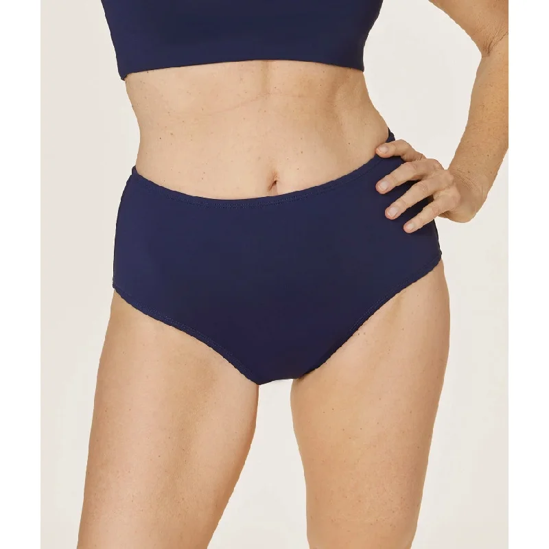 ANDIE SWIM High Waisted Bottom XS Flat Navy Blue XS Full Coverage Swimsuit NWT V-Neck Swim Dress