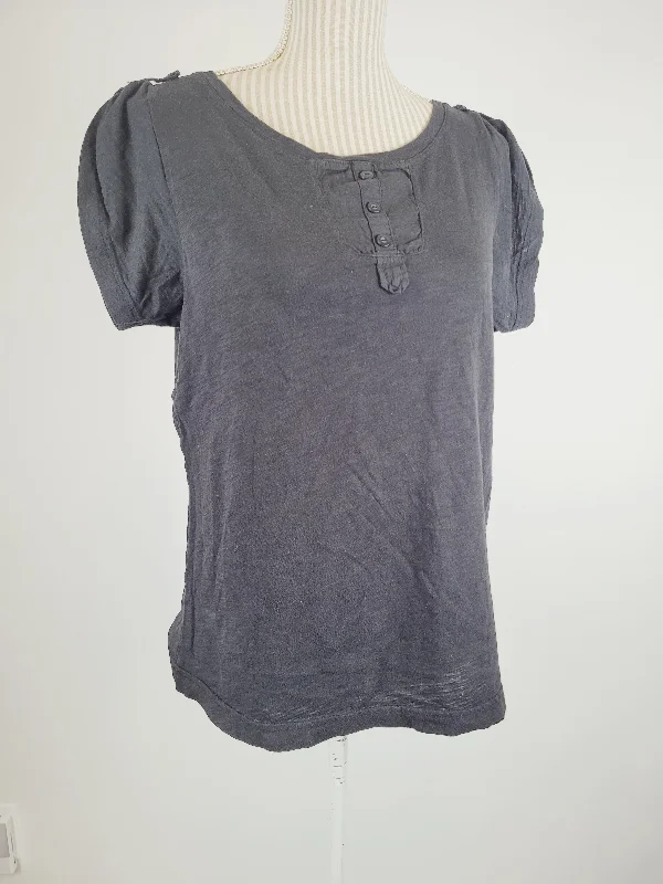 ALFRED SUNG BLACK TSHIRT LADIES LARGE PRE-LOVED-- Polka Dot Checkered Tartan