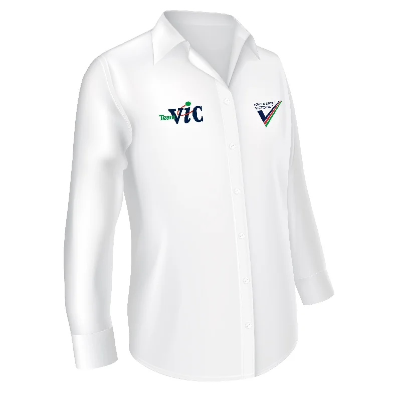 Officials Womens White 3 Quarter Sleeve Shirt-- Anti-Pilling Machine Wash Handmade