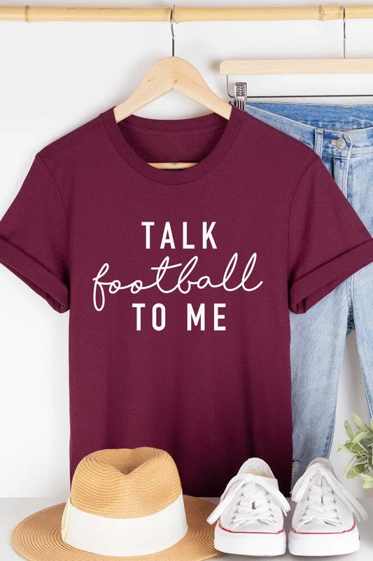 Talk Football To Me Burgundy Graphic T-Shirt-- Chenille Blend Fleece Blend Nylon Blend