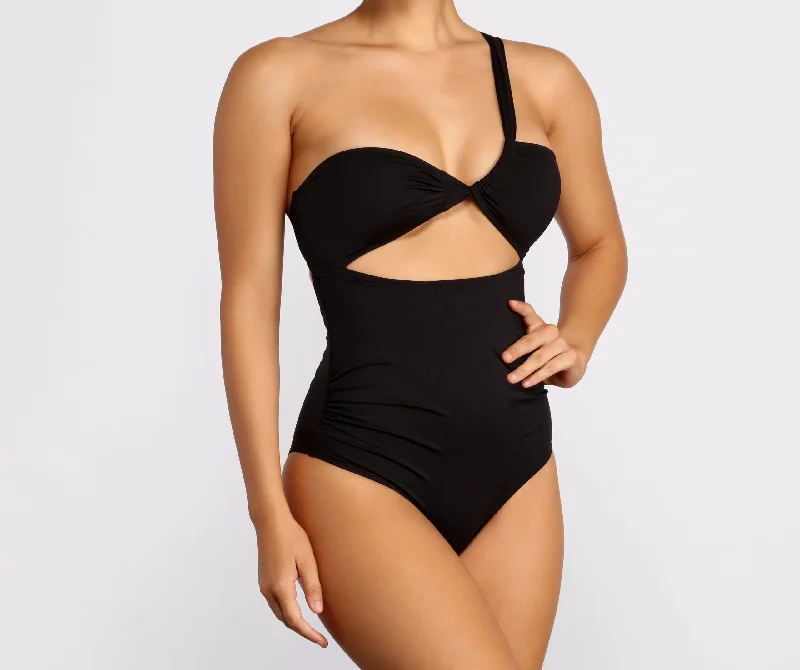 Bring The Heat One Shoulder Swimsuit Sexy Swimwear Set