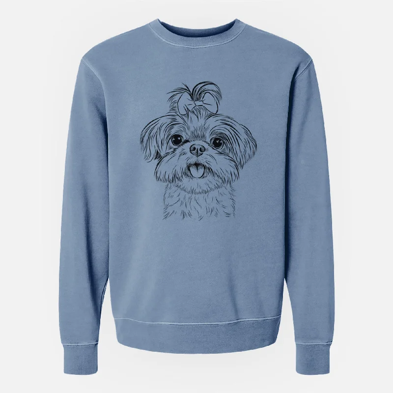 Bare Pebbles the Shorkie - Unisex Pigment Dyed Crew Sweatshirt Oversized Hoodie Comfort Casual
