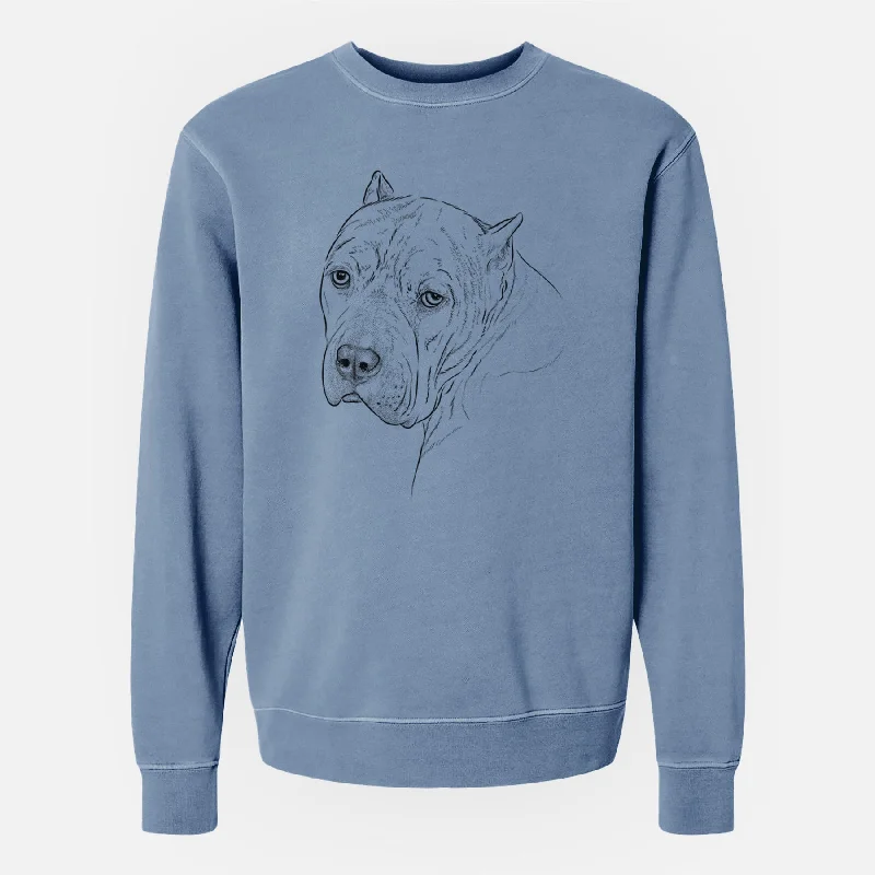 Bare Precious the Staffordshire Terrier - Unisex Pigment Dyed Crew Sweatshirt Hoodie with Sequins Glamorous Eye-catching