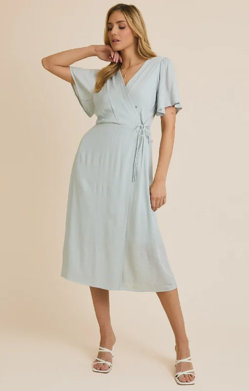 Lenora Flutter Sleeve Dress Tunics Long Elegant