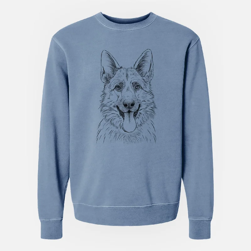 Bare Grace the German Shepherd - Unisex Pigment Dyed Crew Sweatshirt Hoodie with Zipper Versatile Modern